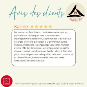 Avis d'une stagiaire qui a suivi la formation shiatsu 3 ans